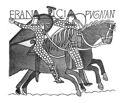Normandische ridders, Tapijt van Bayeux, c1070s, 1870 door Unbekannt