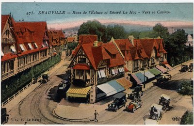 Normandië, Calvados (14), Deauville: vakwerkhuizen straten de l