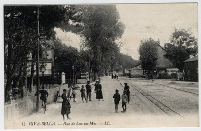 Normandië, Calvados (14), Ouistreham: uitzicht op de straat van Luc sur Mer in Riva Bella (Riva-Bella) - Ansichtkaart eind 19e-begin 20e eeuw door Unbekannt