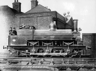North Staffordshire 0-6-0 stoomlocomotief met machinist en stoker op de voetplaat door Unbekannt
