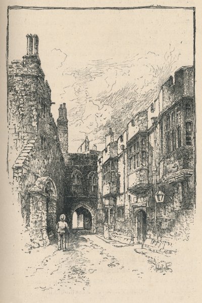 Noordelijke poort en bibliotheek, vanaf de toren van koning Jan, 1895 door Unbekannt