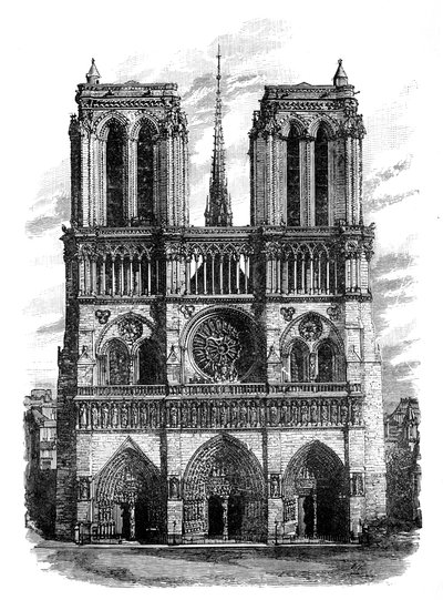 Notre Dame, Parijs, ca. 1888 door Unbekannt