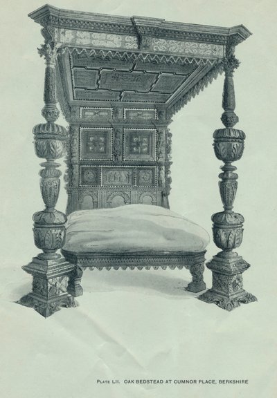 Eiken bed in Cumnor Place, Berkshire, 1915 door Unbekannt