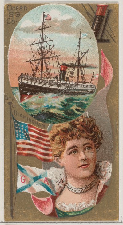 Ocean Steamship Company, uit de Ocean and River Steamers serie N83 voor Duke merk sigaretten door Unbekannt