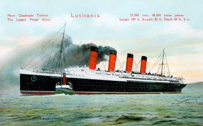 Oceaanstomer RMS Lusitania, 20e eeuw door Unbekannt