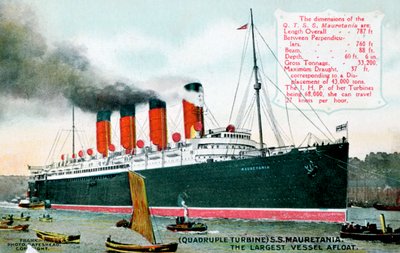 Oceaanstomer RMS Mauretania, 20e eeuw door Unbekannt