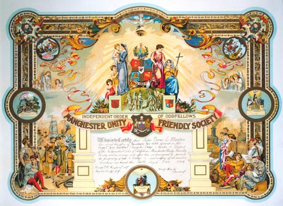 Certificaat van ambtsdragers van de Female Lodge van de Manchester Unity Friendly Society, 1929 door Unbekannt