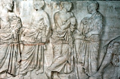 Ambtenaren, fries van het Parthenon, 438-432 v.Chr. door Unbekannt