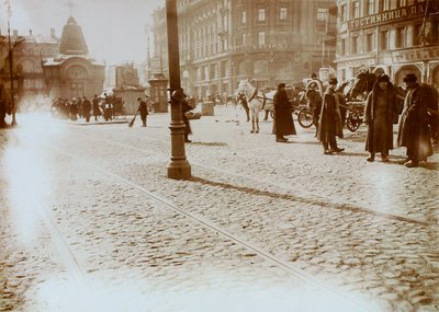 Okhotny Ryad Jachtstraat, Moskou, Rusland, 16 maart 1911 door Unbekannt