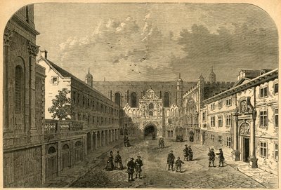 Oude voorkant van Guildhall, ca. 1725 door Unbekannt