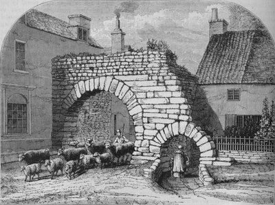 Oude poort in Lincoln, c1880 door Unbekannt