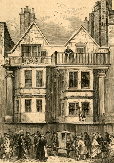 Oude huizen in Fleet Street, nabij St. Dunstans Church, nu herbouwd door Unbekannt