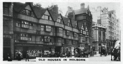 Oude huizen in Holborn, Londen door Unbekannt