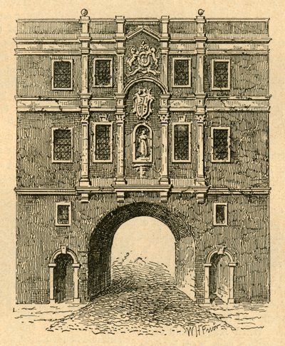 Oude Lud Gate, van een prent gepubliceerd rond 1750, 1897 door Unbekannt