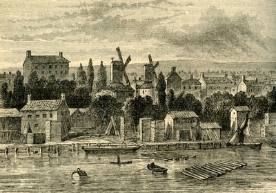 Oude Windmolens bij Lambeth, ca. 1750, ca. 1878 door Unbekannt