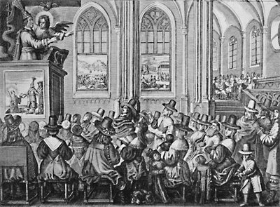 Oliver Cromwell Predikend, ca. 1650, 1903 door Unbekannt