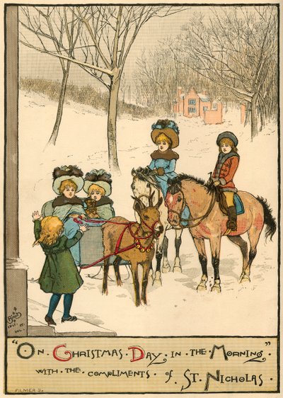 Op Kerstdag in de ochtend, met de complimenten van St. Nicholas, 1883 door Unbekannt