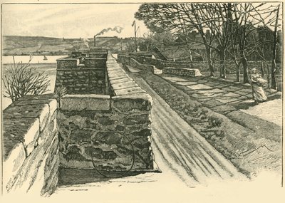 Op de muren van Berwick, kijkend over de Tweed door Unbekannt