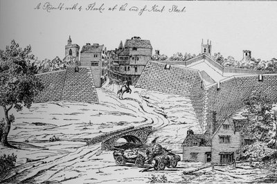 Een van de forten opgericht door het Parlement voor de verdediging van Londen tijdens de Burgeroorlog, ca. 1808 door Unbekannt
