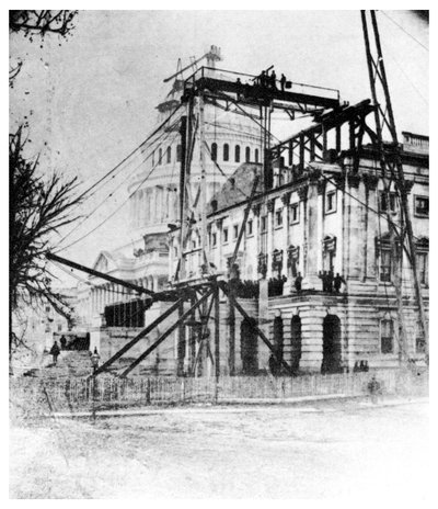 Een van de vleugels van het Capitool bijna voltooid, Washington DC, VS, c1860 1955 door Unbekannt