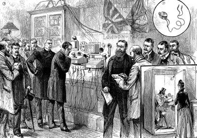Opening van de Anglo-Franse telefoonlijn, 1891 door Unbekannt