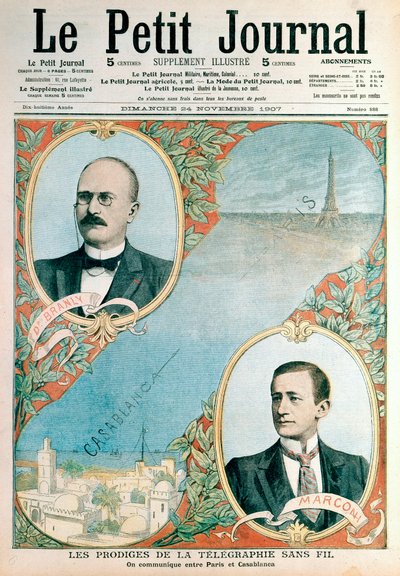 Opening van draadloze telegraafverbinding tussen Parijs en Casablanca, 1907 door Unbekannt