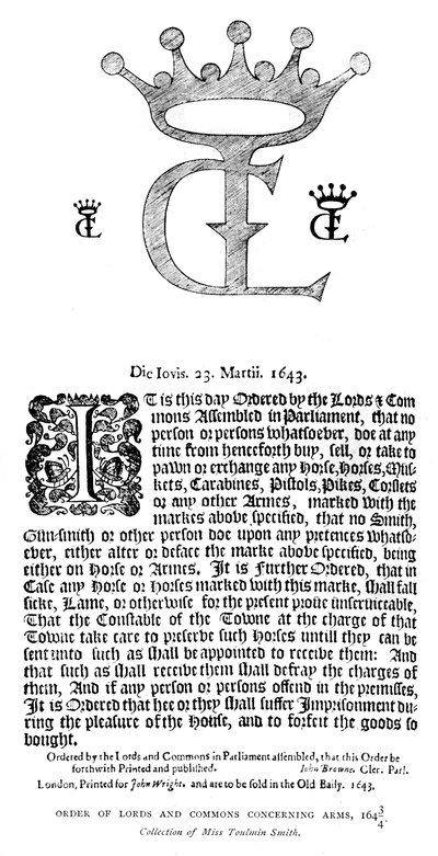 Bevel van Lords en Commons betreffende wapens, 1643-1644, 1893 door Unbekannt