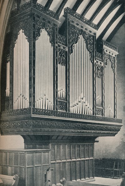 Orgel in Towyn Parish Church, ca. 1910 door Unbekannt