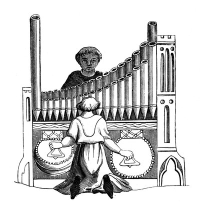 Orgel met een enkel klavier, 14e eeuw, 1870 door Unbekannt