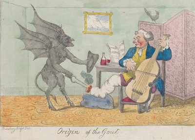 Oorsprong van de jicht, ca. 1810 door Unbekannt