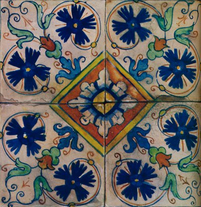 Sierlijke Nederlandse tegels, Italiaanse invloed, ca. 1600 door Unbekannt