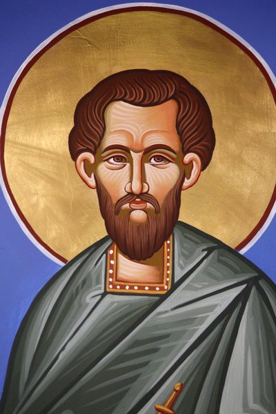 Orthodoxe kerk in Pedoulas, Cyprus. Sint Damian fresco, 20150510, Pedoulas, Cyprus door Unbekannt
