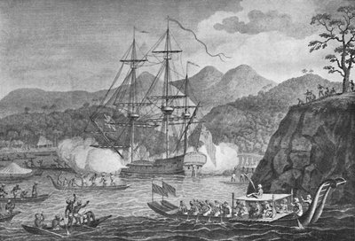 Otaheite overgegeven aan kapitein Wallis, 1773, 1904 door Unbekannt