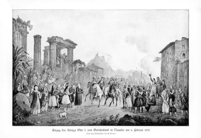 Otto I, koning van Griekenland, landt in Nauplia, 6 februari 1833, 1900 door Unbekannt