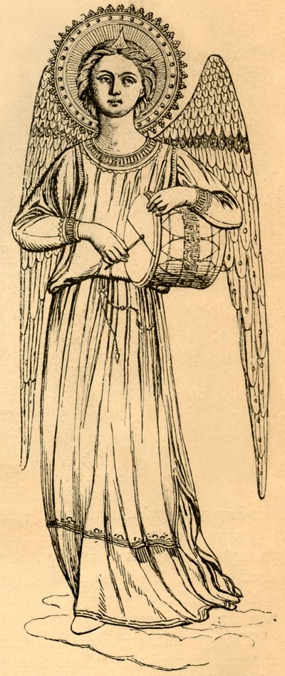 Omlijning Kopie van een Engel Geschilderd door Fra Angelico, 1881 door Unbekannt