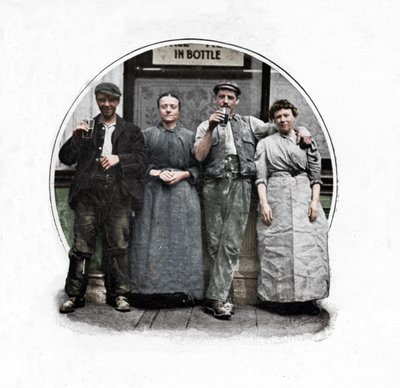 Buiten een café, Londen, ca. 1903 door Unbekannt