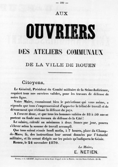Ouvriers, uit Franse Politieke posters van de Parijse Commune door Unbekannt