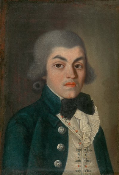 Portret van een heer met geplooide jabot door Unbekannt
