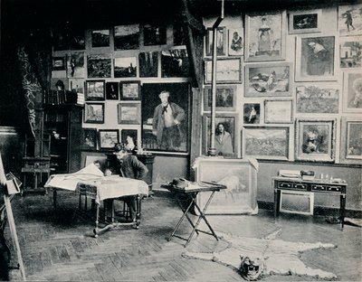 P. Roll in zijn studio, c1897 door Unbekannt