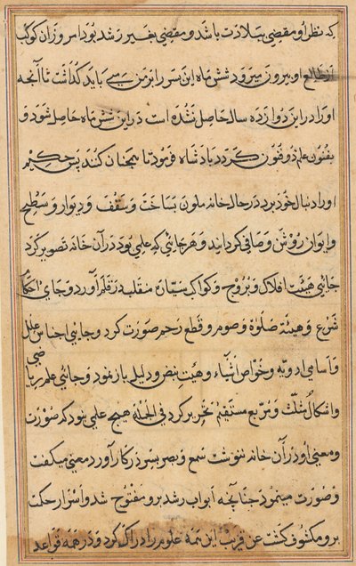 Pagina uit Verhalen van een papegaai Tuti-nama: tekstpagina, ca. 1560 door Unbekannt