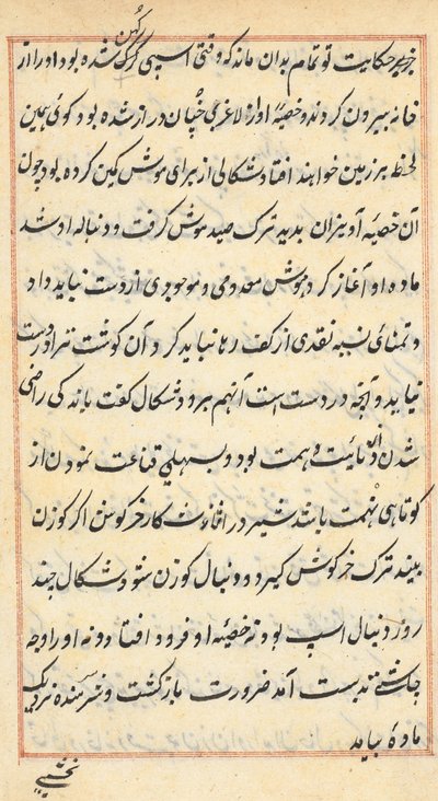 Pagina uit Verhalen van een Papegaai Tuti-nama: tekstpagina, ca. 1560 door Unbekannt