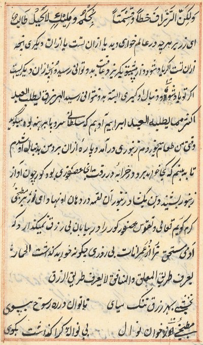 Pagina uit Verhalen van een papegaai Tuti-nama: tekstpagina, ca. 1560 door Unbekannt