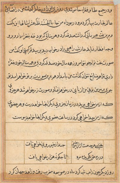 Pagina uit Verhalen van een papegaai Tuti-nama: tekstpagina, ca. 1560 door Unbekannt
