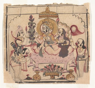 Pagina uit een verspreide Ramayana: Verhaal van Rama, ca. midden 18e eeuw door Unbekannt