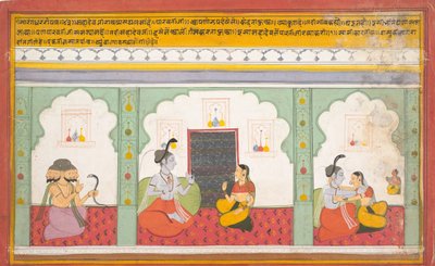 Pagina uit een verspreid Shiva Mahatmya Grote Verhalen van Shiva, ca. 1710 door Unbekannt