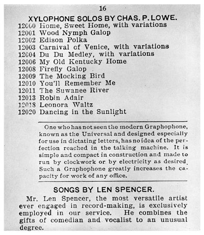 Pagina uit de Eerste Columbian Gramophone Catalogus, c1898 1956 door Unbekannt