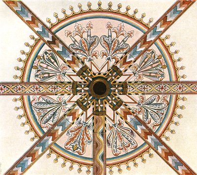 Geschilderde decoratie in de Kathedraal, Limburg an der Lahn, Duitsland, 1928 door Unbekannt