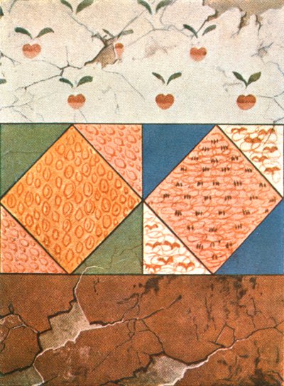 Geschilderde decoratie in de Stasovsky Crypte, Cimmerische Bosporus, Kerch, 1928 door Unbekannt