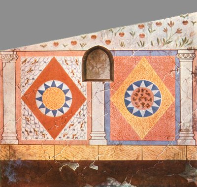 Geschilderde decoratie in de Stasovsky Crypte, Cimmerische Bosporus, Kerch, 1928 door Unbekannt