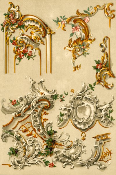 Beschilderd stucwerk, Duitsland, 18e eeuw, 1898 door Unbekannt